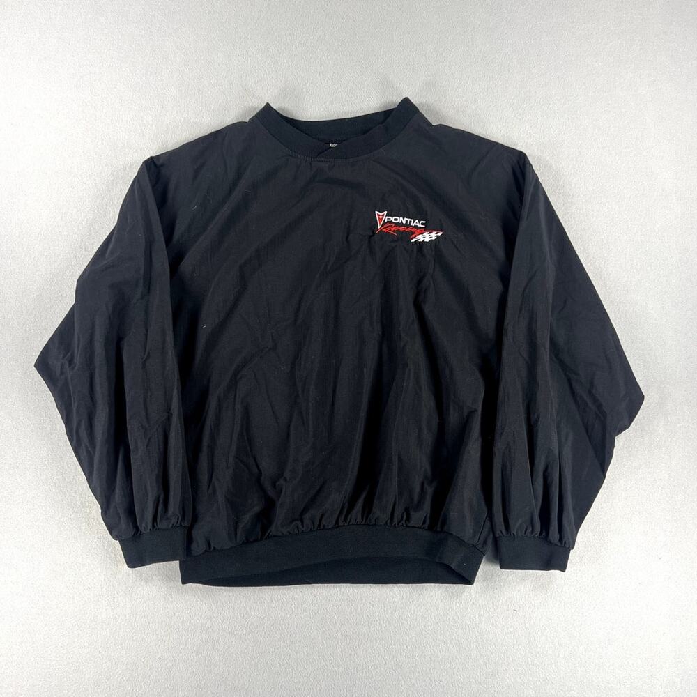 Vintage 90s Pontiac Racing Black/Red Windbreaker Mens Size Large Made In USA